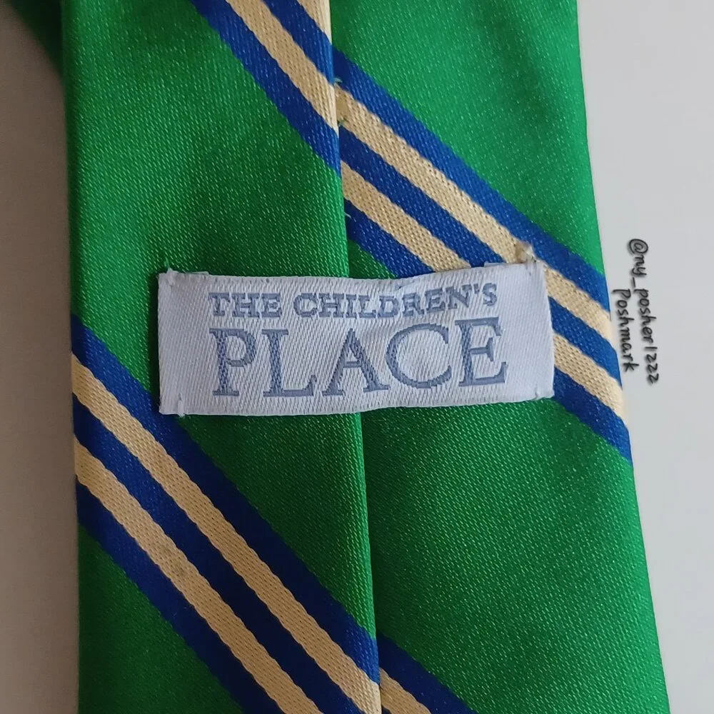 *𝓥𝓲𝓷𝓽𝓪𝓰𝓮 𝐓𝐇𝐄 𝐂𝐇𝐈𝐋𝐃𝐑𝐄𝐍'𝐒 𝐏𝐋𝐀𝐂𝐄 Striped Tie Green/Blue/Tan
